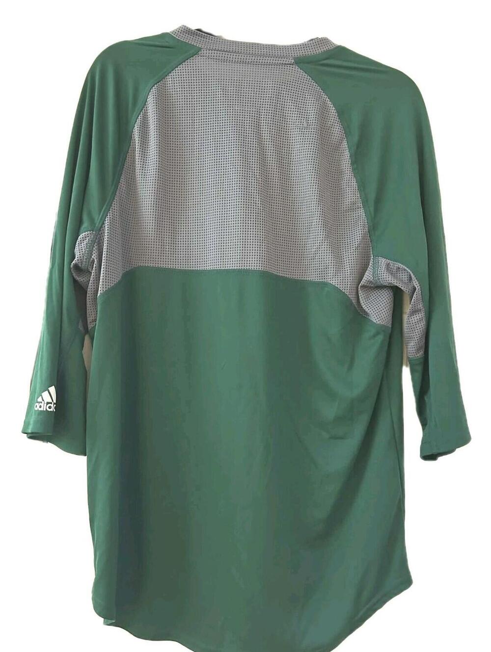 Adidas Fielder's Choice Baseball 3/4 Sleeve Raglan Mens Shirt Green Size M - Picture 2 of 3